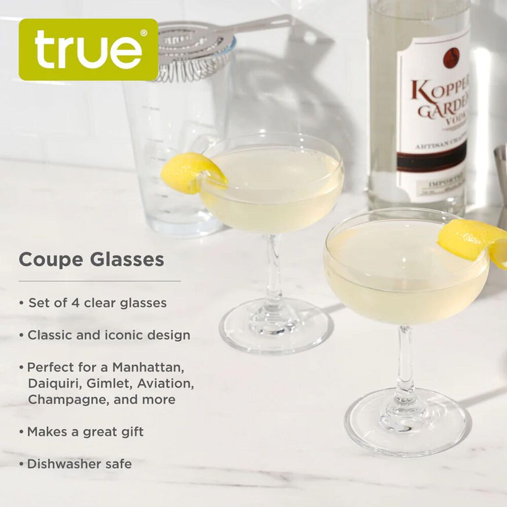 True Brands Coupe Cocktail Glasses in Clear &#40;Set of 4&#41;, , large