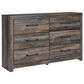 Ashley Drystan Youth 6 Drawer Dresser in Rustic Brown, , large