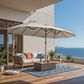 HOMLUX 15" Double-Sided Outdoor Market Umbrella with Sandbag Base in Light Gray, , large