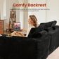 HOMLUX 105.5" Zero Assembly Sofa with Ergonomic Chaise Sectional in Black, , large