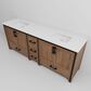 Lexora Home Ziva 84" Double Bathroom Vanity in Rustic Barnwood with 2 cm White Quartz Top and Rectangular Sinks, , large