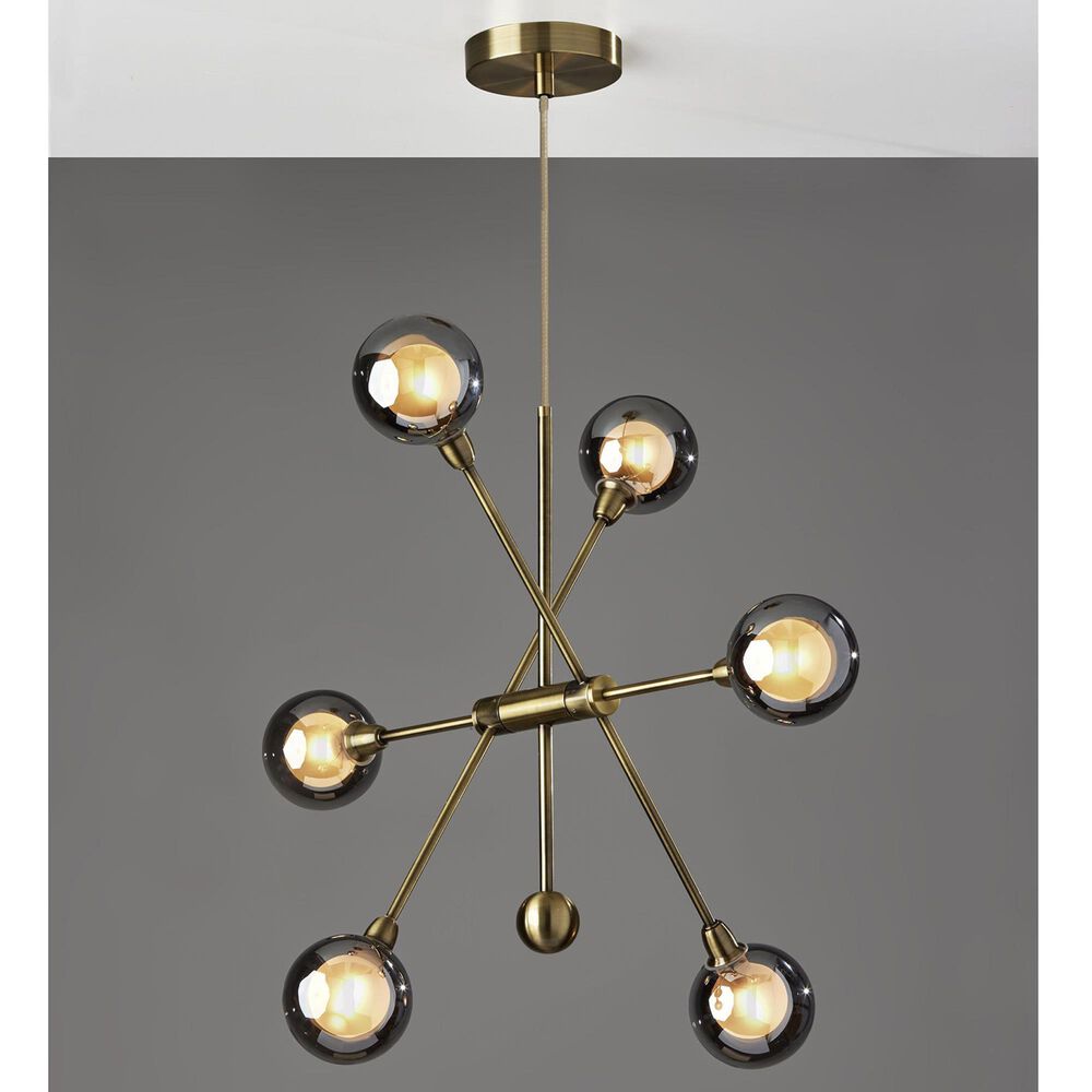Adesso Starling 6-Light Chandelier in Antique Brass, , large