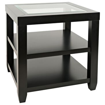 Waltham Urban Icon Square End Table in Polished Black, , large