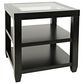 Waltham Urban Icon Square End Table in Polished Black, , large