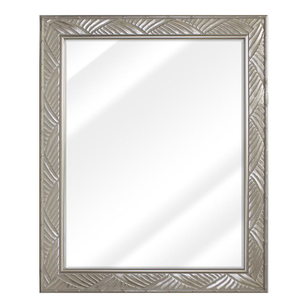 BP Industries Mimi Wall Mirror in Cream with Shiny Silver, , large