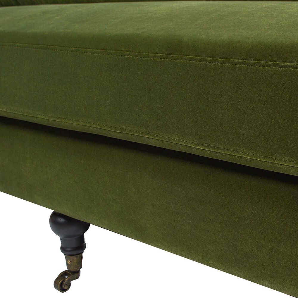 Jennifer Taylor Home Elliot Stationary Sofa in Olive Green Velvet, , large