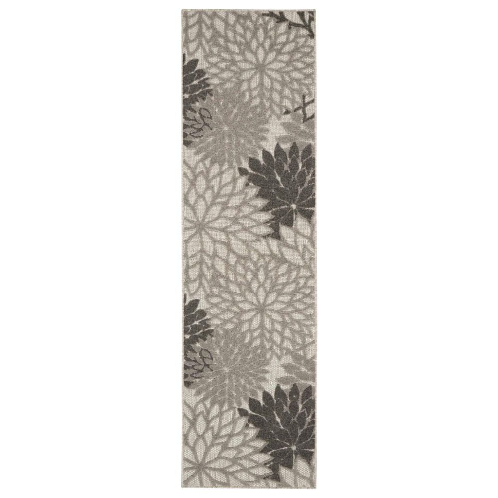 Nourison Aloha 2"3" x 8" Silver and Grey Indoor/Outdoor Runner, , large