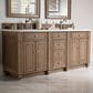James Martin Vanities Bristol 72" Double Bathroom Vanity in Whitewashed Walnut with 3 cm Arctic Fall Solid Surface Top and Rectangle Sinks, , large