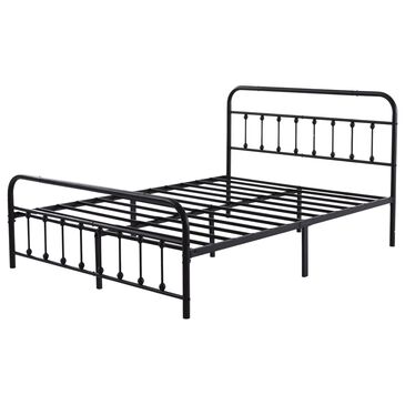 HOMLUX Queen Metal Bed Frame with Sturdy Slats in Black, , large
