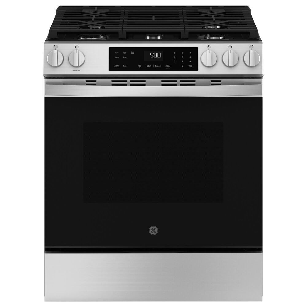GE Appliances 30&quot; Slide-In Front-Control Gas Range with Self-Cleaning in Stainless Steel and Black, , large