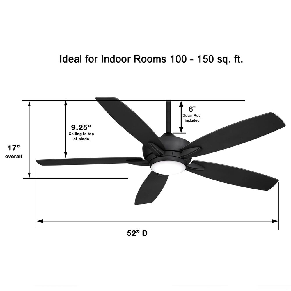 Minka-Aire Kelvyn 52" Ceiling Fan with LED Light in Coal, , large