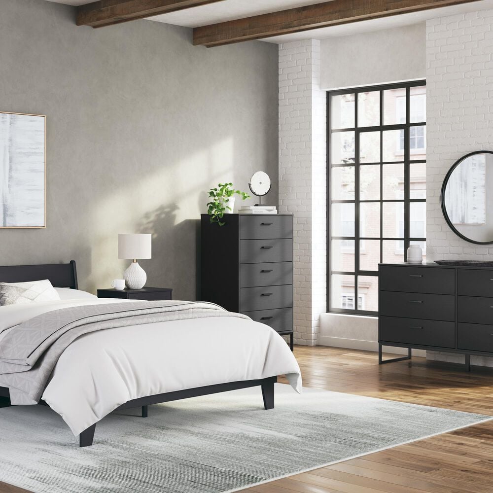 Ashley Socalle 5-Drawer Chest in Matte Black, , large