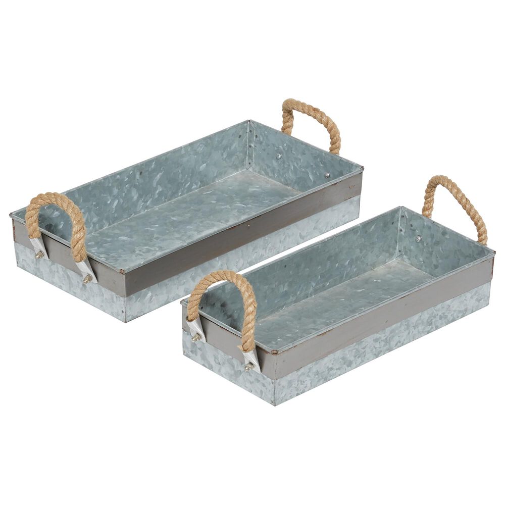 Maple and Jade Assorted Trays in Grey (Set of 2), , large