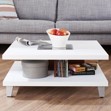 Furniture of America Humphrey Storage Coffee table in White, , large