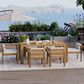 Hearth and Haven 7-Piece Outdoor Dining Set with Beige Cushions in Light Teak, , large