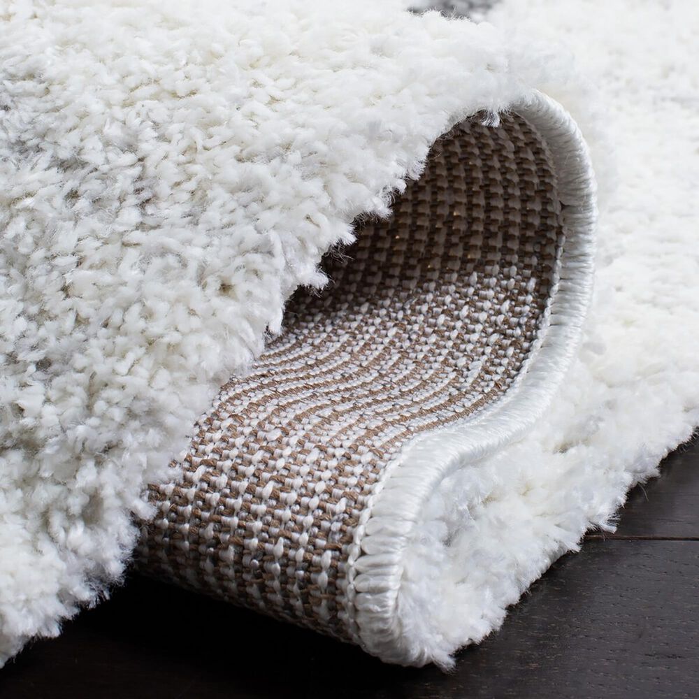 Safavieh August Shag AUG582A 2&#39;2&quot; x 9&#39; Ivory and Grey Runner, , large