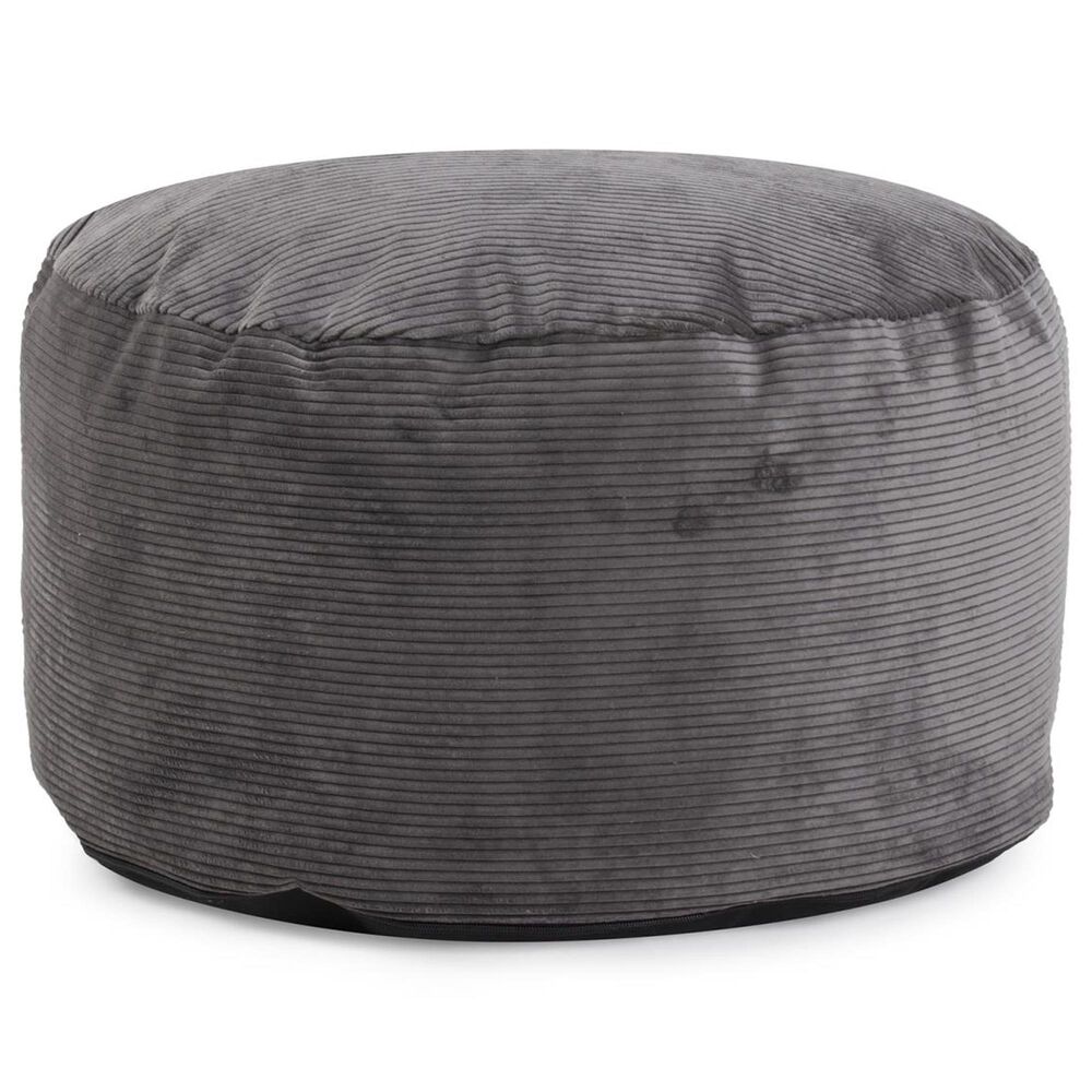 Howard Elliott Pana Short Pouf in Charcoal, , large