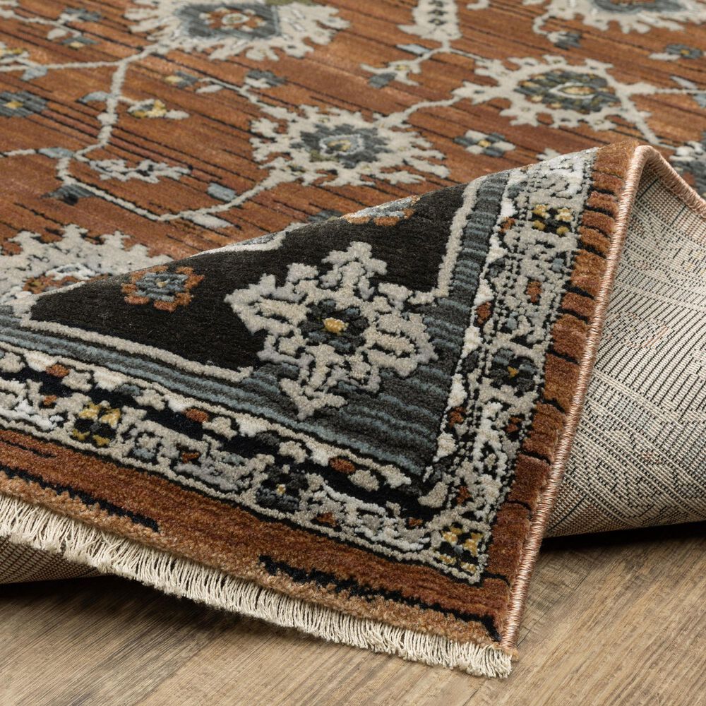 Oriental Weavers Keira Rust and Grey 2&#39;3&quot; x 7&#39;6&quot; Runner, , large