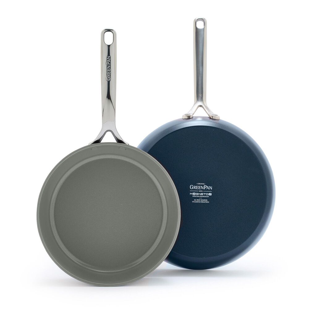 Green Pan GP5 Hard Anodized Color 9.5" and 11" Open Frypan Set in Oxford Blue, , large