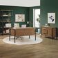 Hawthorne Furniture Norcross 60" Half Pedestal Desk in Hickory and Black, , large