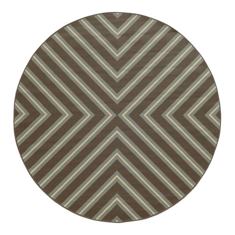Oriental Weavers Riviera 4589 7"10" Round Grey Area Rug, , large