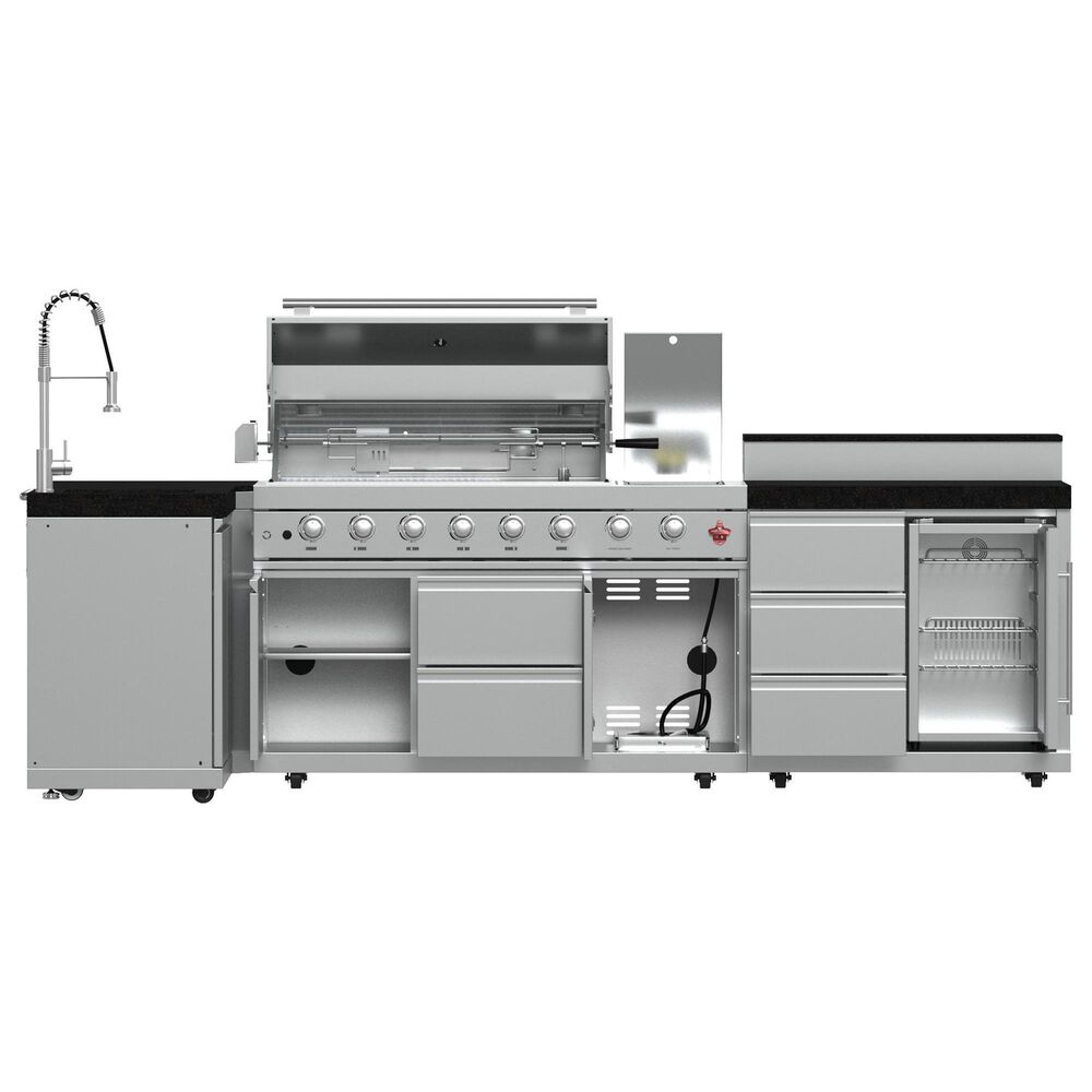 Forno Bulnes 4-Piece Outdoor Kitchen Grill Set with Beverage Center in Stainless Steel and Black, , large