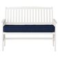 CorLiving Miramar Patio Bench in White/Navy Blue, , large