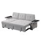 Lilola Home Ashlyn II 84" Stationary Sleeper Sofa with Storage Chaise in Gray, , large
