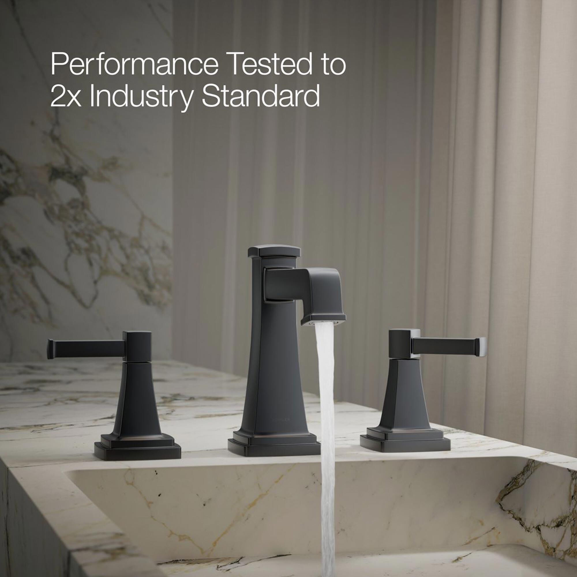 Kohler Riff Widespread Bathroom Sink Faucet in Matte Black