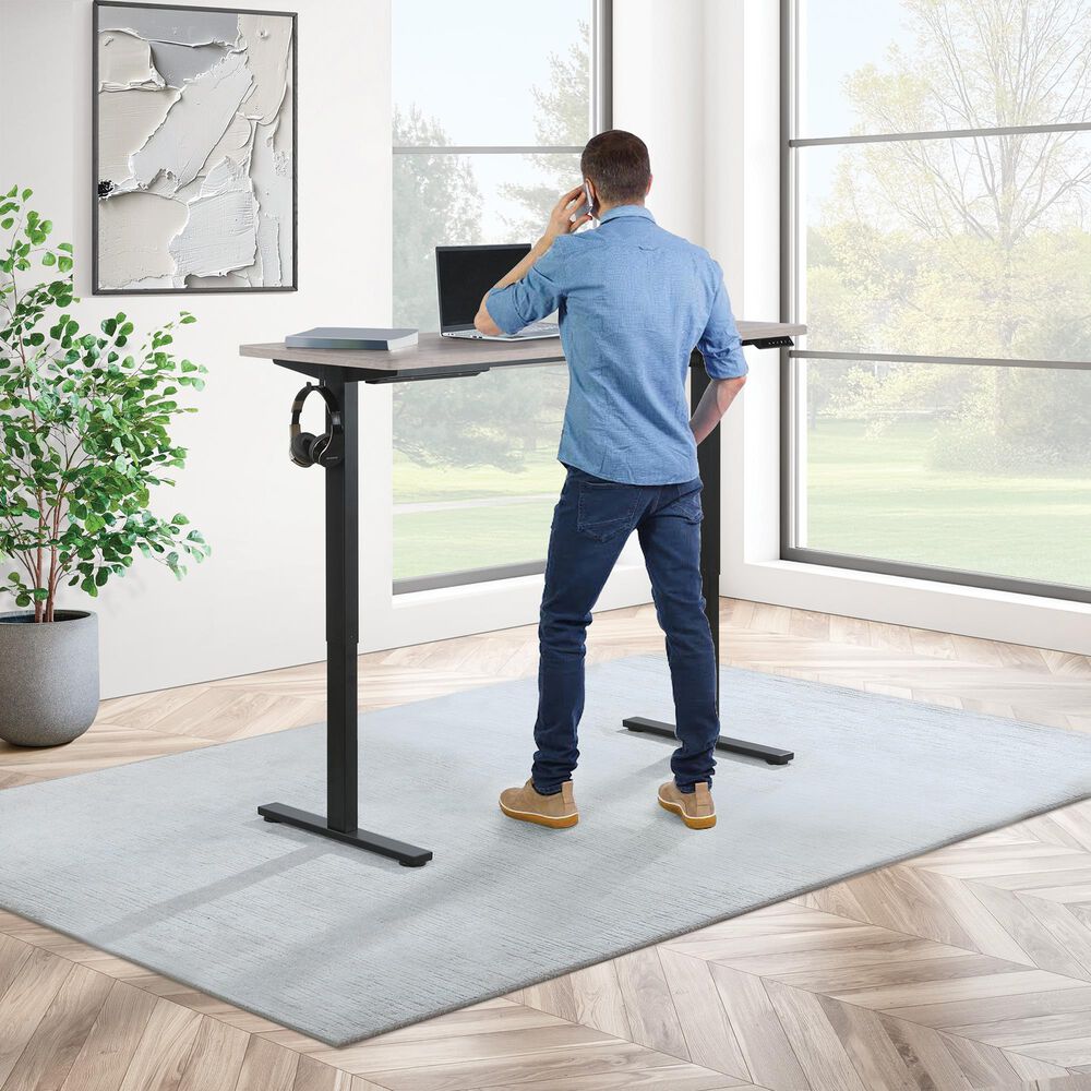 OSP Home Primo 60&quot; Electric Sit Stand Desk in Black and Light Gray, , large