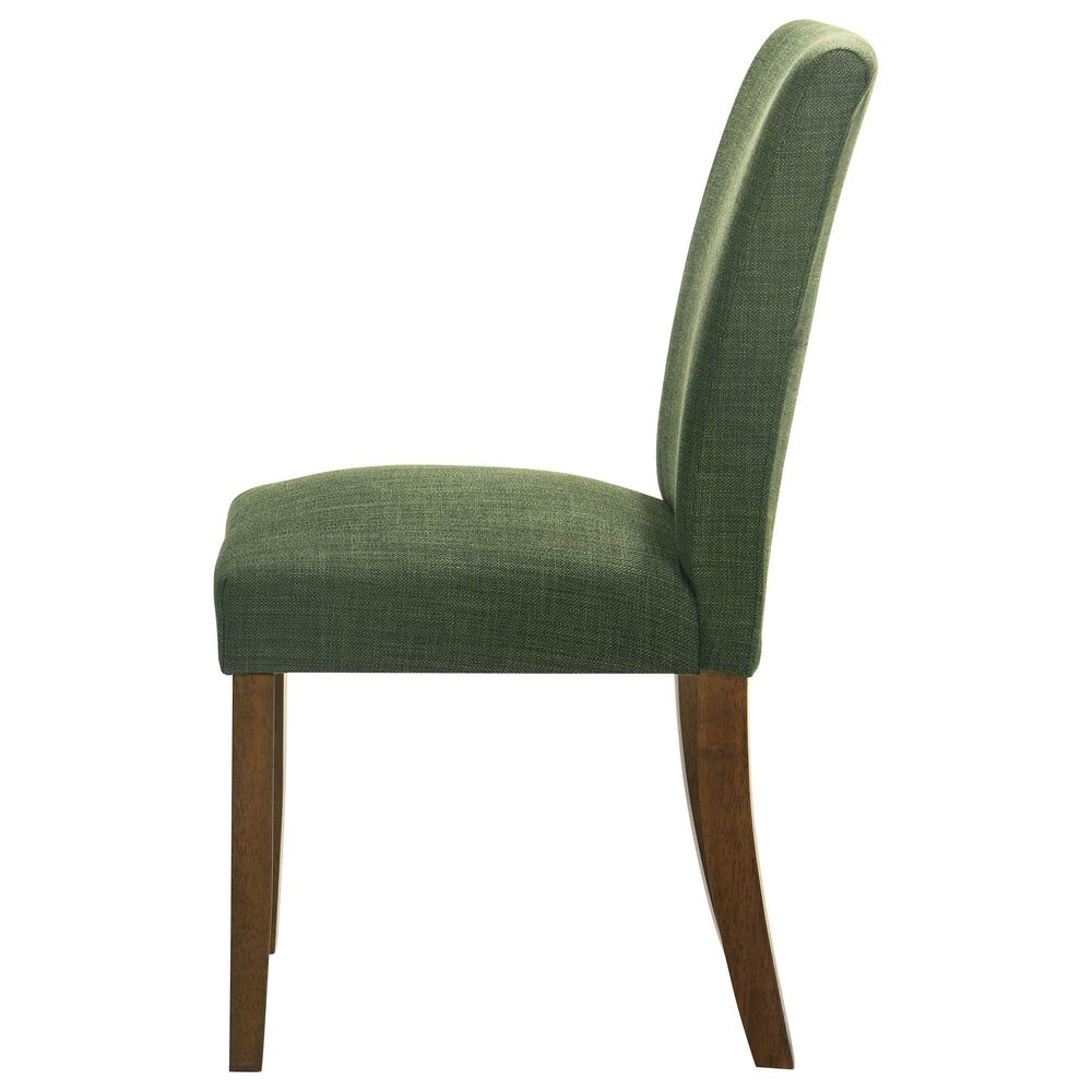 Coaster Cantley Dining Side Chair with Green Cushion in Rich Brown, , large