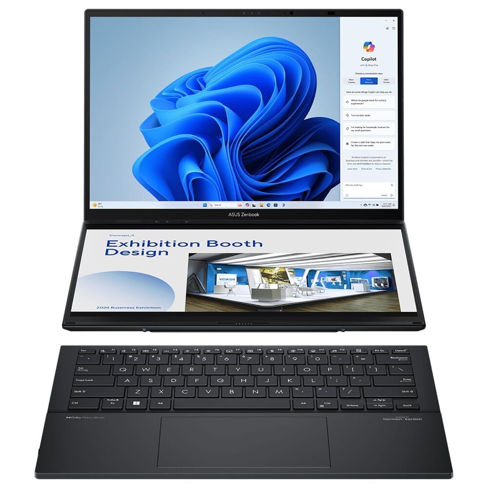 ASUS Zenbook Duo 14&quot; Laptop | Intel Core Ultra 7 Processor 155H - 16GB RAM - Intel Arc Graphics - 1TB SSD in Inkwell Grey, , large