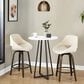 LumiSource Fabrico 26" Swivel Fixed-Height Counter Stool with Cream Noise Fabric Upholstery in Black and Glazed Walnut (Set of 2), , large