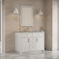 James Martin Bellshire 48" Single Bathroom Vanity in Bright White with 3 cm Victorian Silver Silestone Top, Rectangular Sink and FreePower Wireless Charger, , large