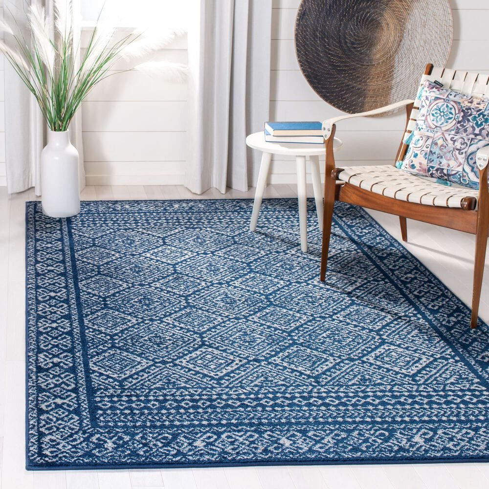 Safavieh Tulum TUL264N 5"3" x 7"6" Navy and Ivory Area Rug, , large