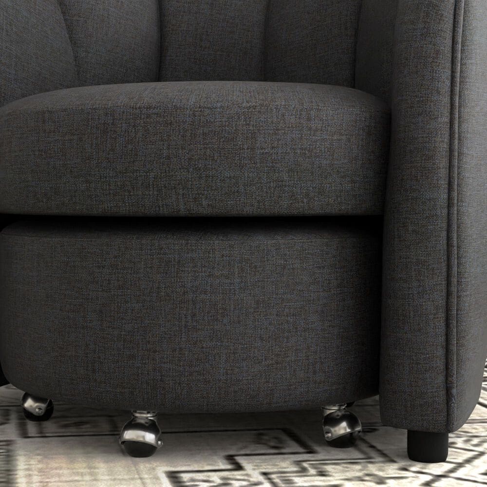 Golden Wave Furniture Elliot Accent Chair and Ottoman with Casters in Charcoal, , large