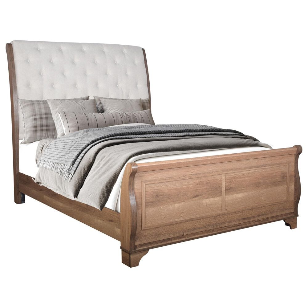New Heritage Design Coventry Hall 3-Piece Queen Sleigh Bed with Two Nightstands in Pecan, , large