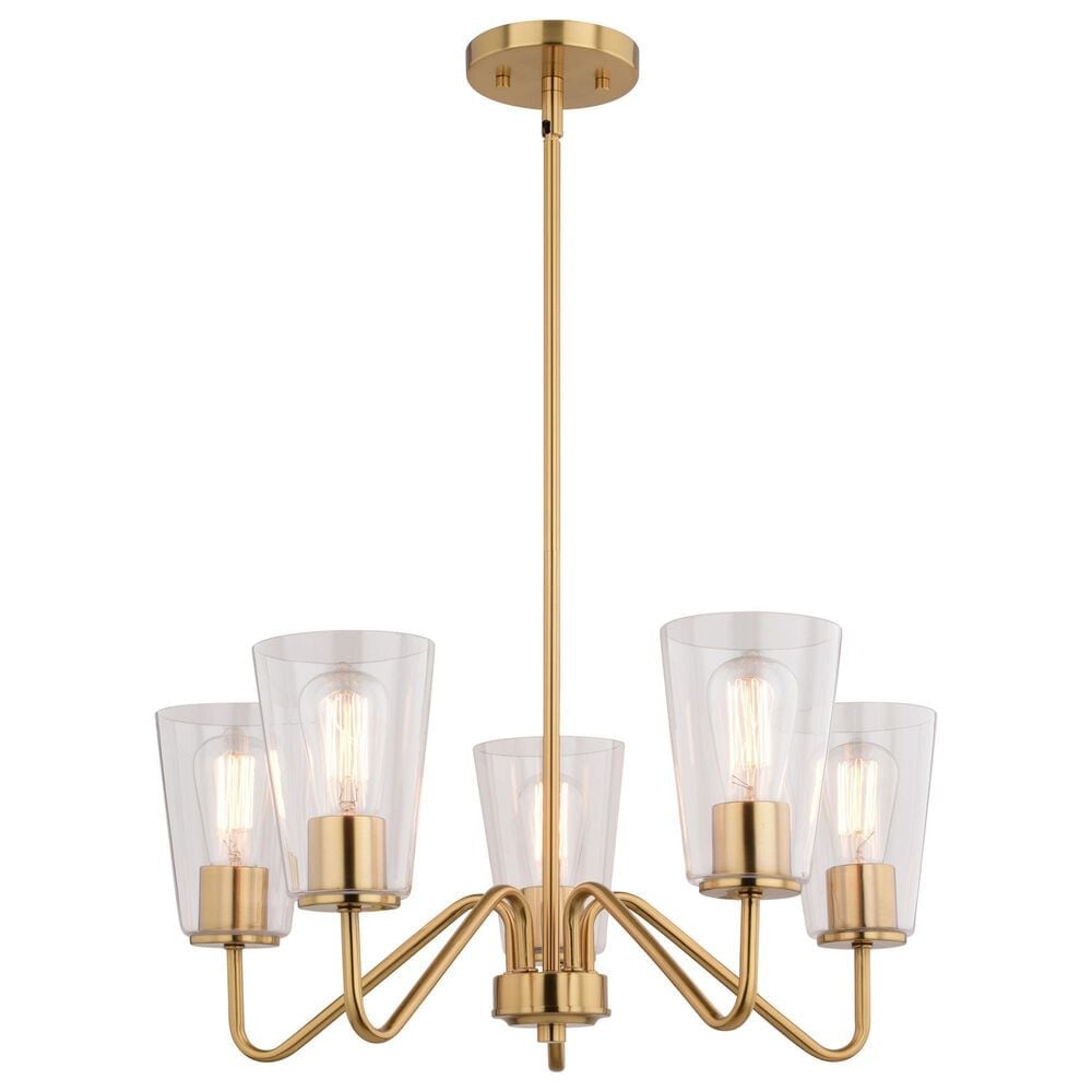 Vaxcel Beverly 5-Light Chandelier in Muted Brass, , large