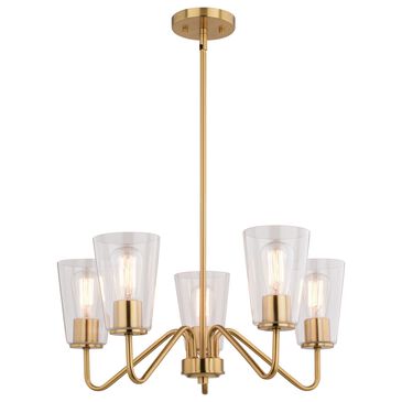 Vaxcel Beverly 5-Light Chandelier in Muted Brass, , large
