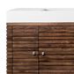 James Martin Vanities Linear 72" Single Bathroom Vanity in Mid Century Walnut with 10 cm Glossy White Solid Surface Top and Rectangular Sink, , large