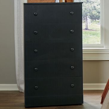 Seven Stars 5-Drawer Chest in Black, , large