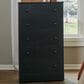 Seven Stars 5-Drawer Chest in Black, , large