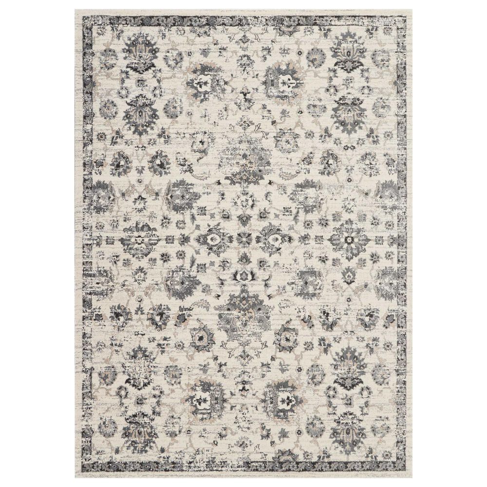 Nourison Fusion FSS15 9"6" x 13" Cream and Grey Area Rug, , large