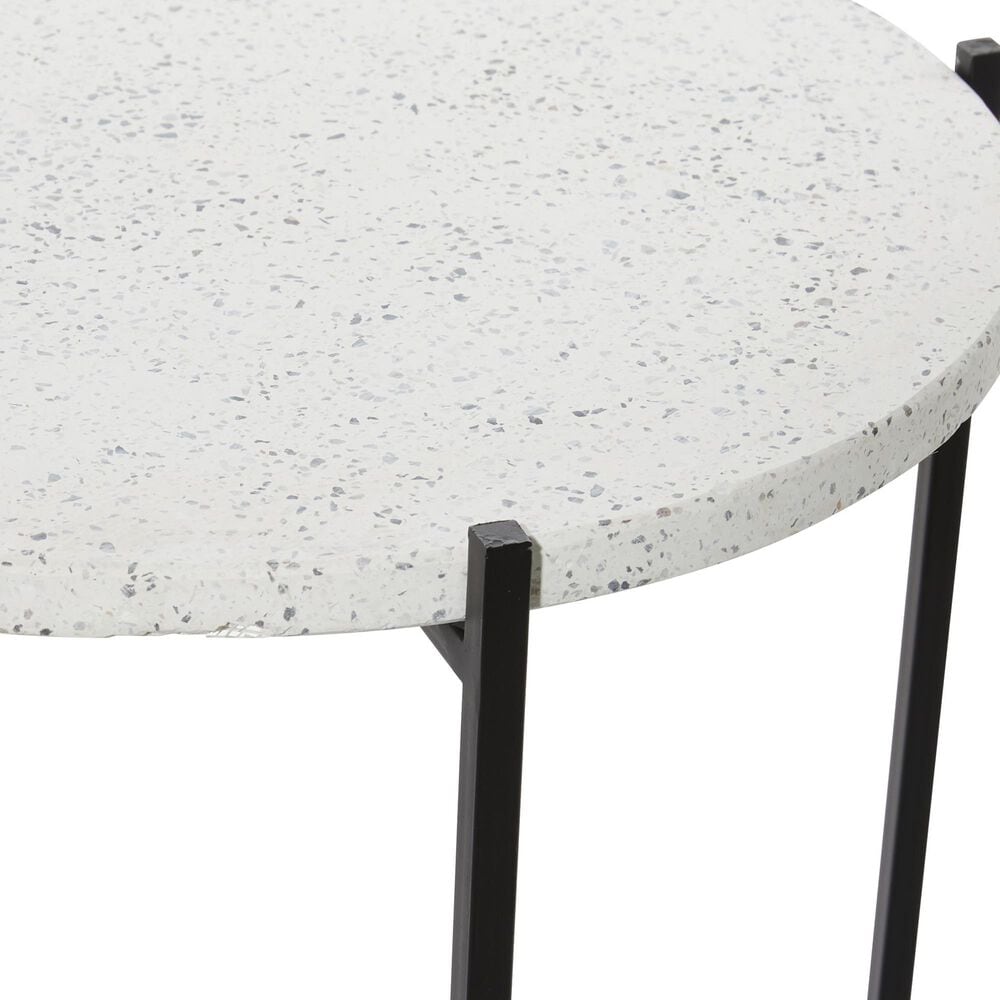 Maple and Jade Round End Table in Black and White, , large