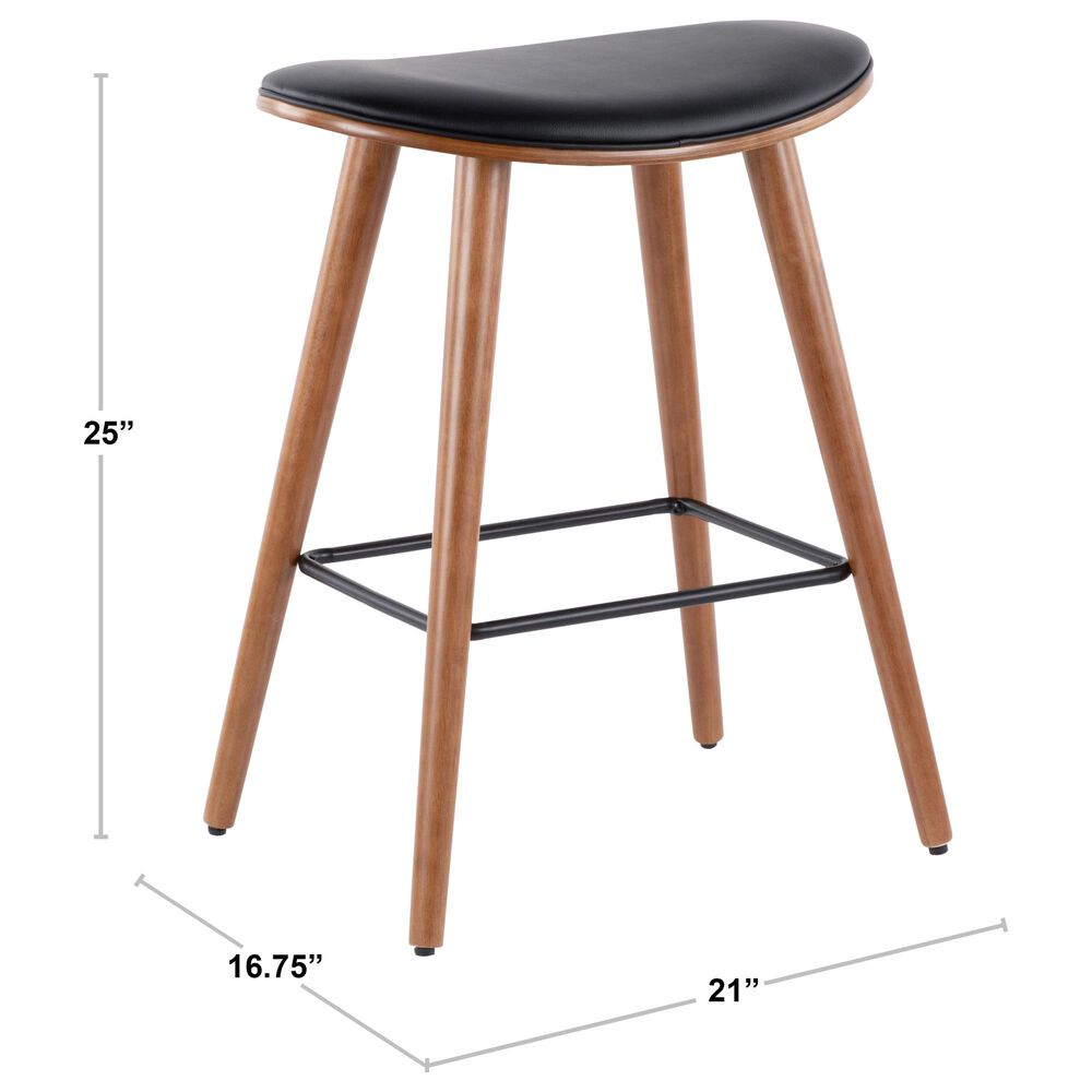 Lumisource Saddle 26&quot; Counter Stool in Cream/White Washed/Gold &#40;Set of 2&#41;, , large