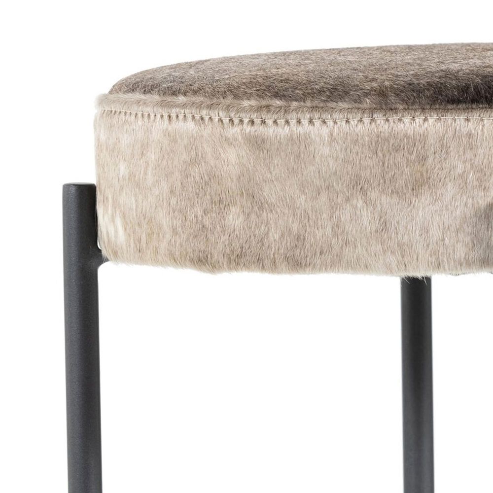 Four Hands Nocona Bar Stool with Speckled Hide Leather in Gunmetal, , large