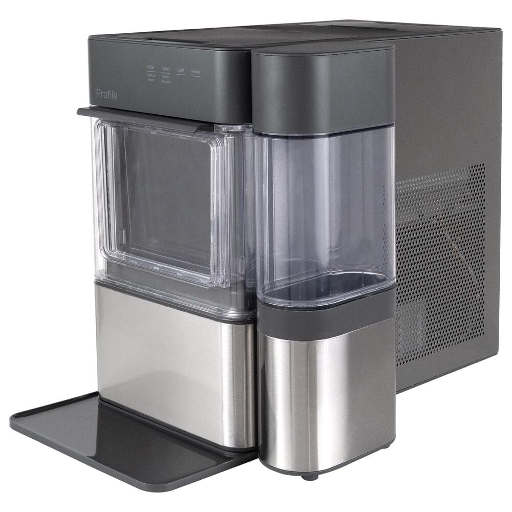 GE Profile Opal Mini Pro Nugget Ice Maker with Side Tank in Stainless Steel and Charcoal Gray, , large