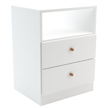 Midtown Concepts 2-Drawer Wood Nightstand in White-Tuscan, , large