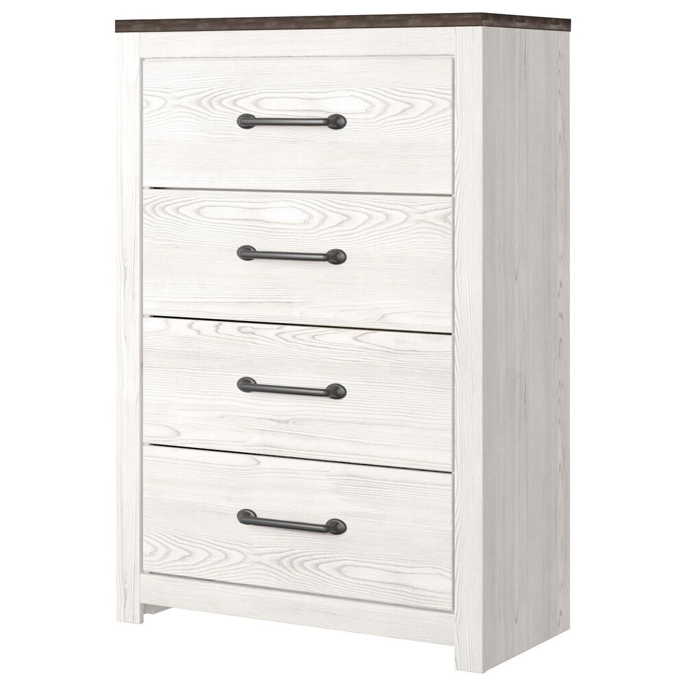 Ashley Gerridan 4 Drawers Chest in White and Gray, , large