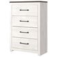 Ashley Gerridan 4 Drawers Chest in White and Gray, , large